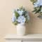Glitzhome® 18" Blue Peony & Hydrangea with Ceramic Vase Centerpiece